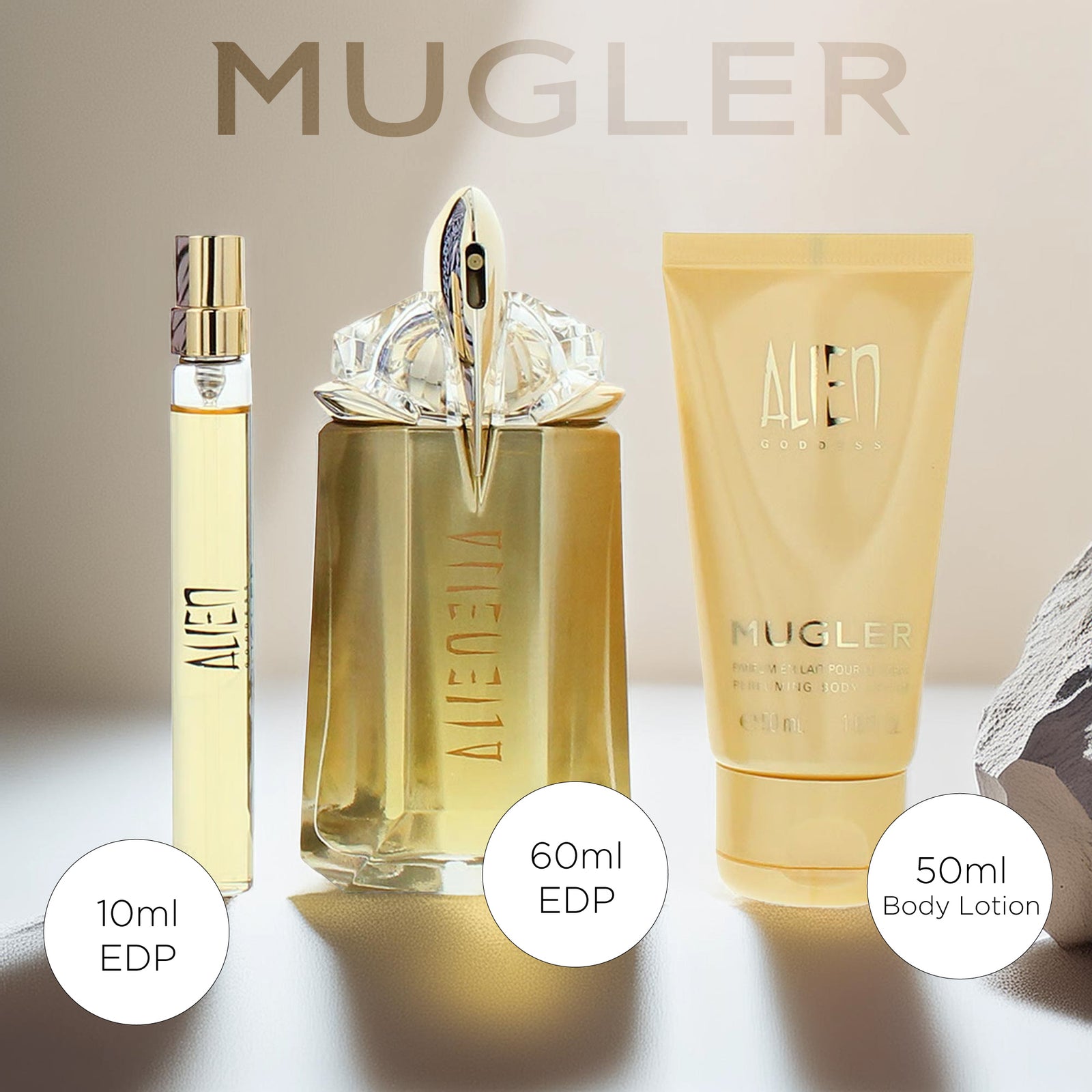 Mugler Alien Goddess 3 Piece Gift Set: Eau de Parfum 60ml - Eau de Par