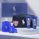 Ralph Lauren Polo Blue 4 Piece Gift Set: Eau de Toilette 125ml - Eau de Toilette 40ml - 50ml Shower Gel - 50ml  Aftershave Balm
