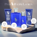 Ralph Lauren Polo Blue 4 Piece Gift Set: Eau de Toilette 125ml - Eau de Toilette 40ml - 50ml Shower Gel - 50ml  Aftershave Balm