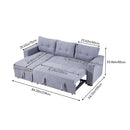 Livingandhome 3 Seat Upholstered Sofa Bed