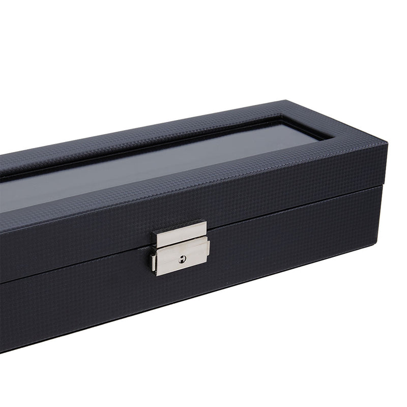 Sheonly Elegant Faux Leather Watch Display Case with 6 Slots