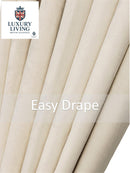 Triple Woven Blackout Velvet Ring Top Curtains with Cascading Diamante Studs Cream