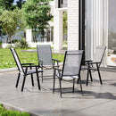 Livingandhome Metallic-Frame and Fabric Foldable Chairs Set of 4