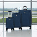 Beverly Hills Polo Club EVA Soft Shell Suitcase - Blue | Individual Sizes 20" 28" 33" - 4 Spinner Wheels
