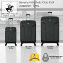 Beverly Hills Polo Club EVA Soft Shell Suitcase - Grey | Individual Sizes 20" 28" 33" - 4 Spinner Wheels