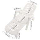 Breeins Outdoor Plastic Foldable Garden Poolside Lounger Recliner with Wheels
