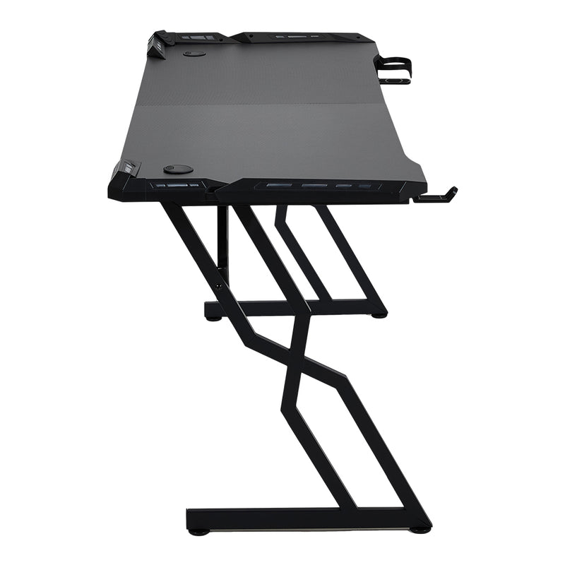 Livingandhome RGB Light Gaming Desk with Cup Holder