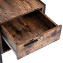 Livingandhome Retro Industrial-style Bedside Table Nightstand with Drawer & Open Front Storage Compartment