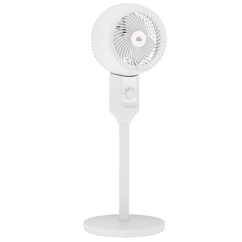 HOMCOM 9 Inch Air Circulator Fan 70° Oscillation Carry Handle Black White