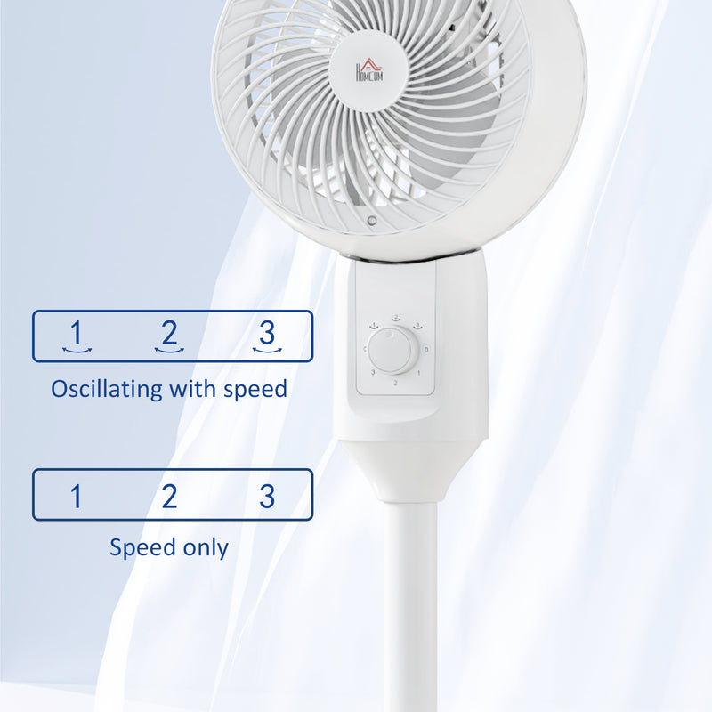 HOMCOM 9 Inch Air Circulator Fan 70° Oscillation Carry Handle Black White