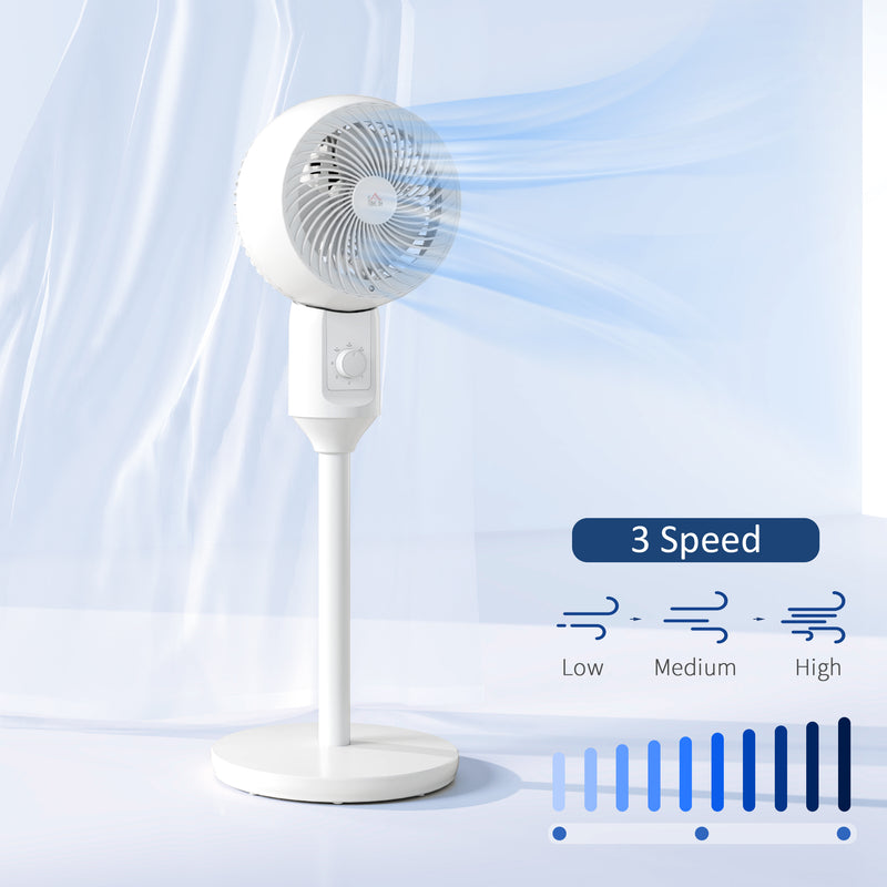 HOMCOM 9 Inch Air Circulator Fan 70° Oscillation Carry Handle Black White