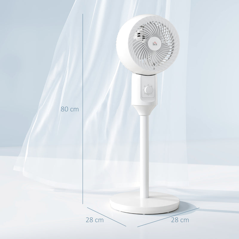 HOMCOM 9 Inch Air Circulator Fan 70° Oscillation Carry Handle Black White