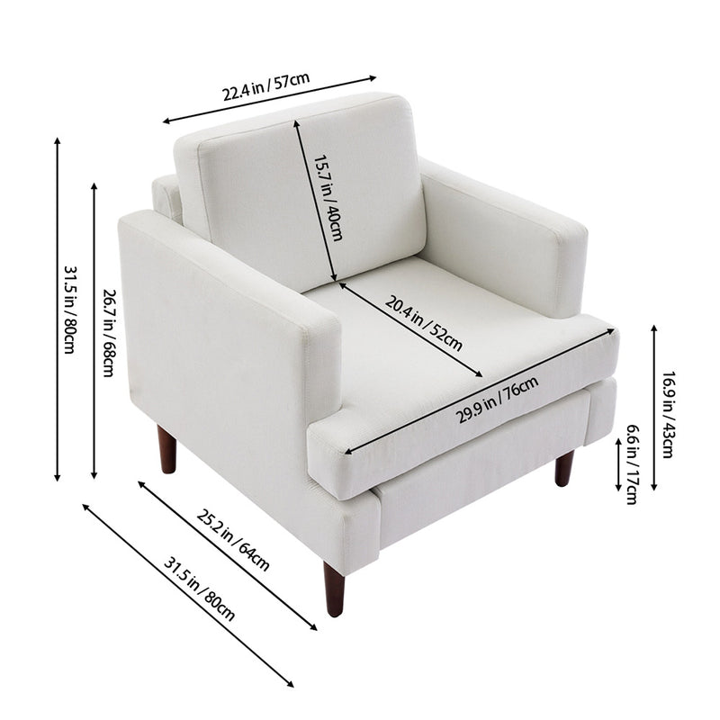 Livingandhome Beige Mid-Century Armchair