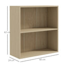 HOMCOM Bookshelf Display Storage Shelf With 2 Compartments For Study