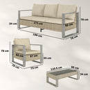 Outsunny 4 Seater Rattan Garden Furniture Set With Non-slip Mats, Khaki