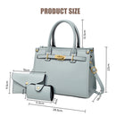 Modishion 3-Pcs PU Leather Handbag With Purse & Card Holder