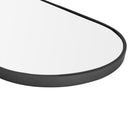 Livingandhome Modern Oval Metal Full Length Wall Mirror Black