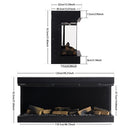 Livingandhome 50inch 3-Sided Smart Electric Fireplace