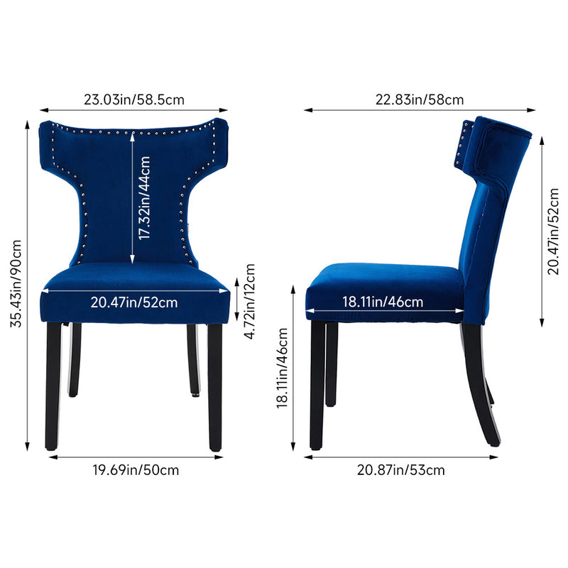 Livingandhome Set of 2 Upholstered Dining Chairs