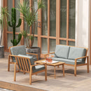 Outsunny 4 Pieces Wooden Garden Furniture Set With Cushions