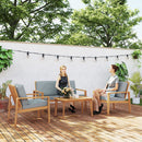 Outsunny 4 Pieces Wooden Garden Furniture Set With Cushions