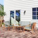 Outsunny 4 Pieces Wooden Garden Furniture Set With Cushions