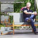 Outsunny 4 Pieces Wooden Garden Furniture Set With Cushions