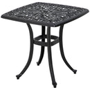 Outsunny Cast Aluminium Bistro Table With Umbrella Hole, Black