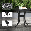 Outsunny Cast Aluminium Bistro Table With Umbrella Hole, Black