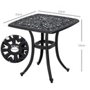 Outsunny Cast Aluminium Bistro Table With Umbrella Hole, Black