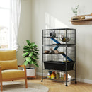 PawHut 5 Levels Rolling Small Animal Cage with Non Slip Cloth Covered Ramps