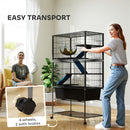 PawHut 5 Levels Rolling Small Animal Cage with Non Slip Cloth Covered Ramps