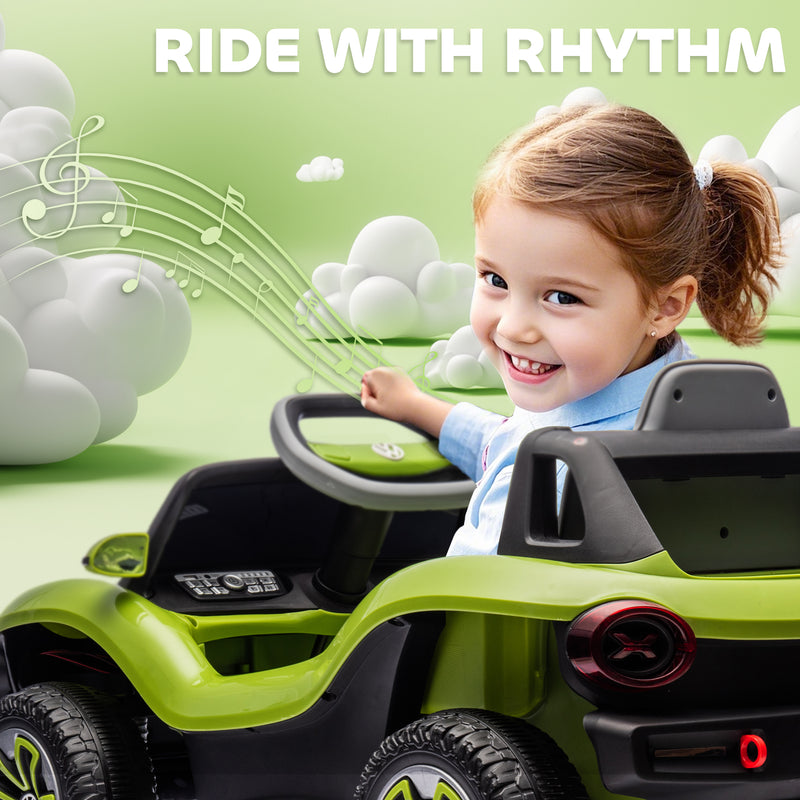 AIYAPLAY Volkswagen Licensed Kids Electric Car w/ Remote, Suspension, Green