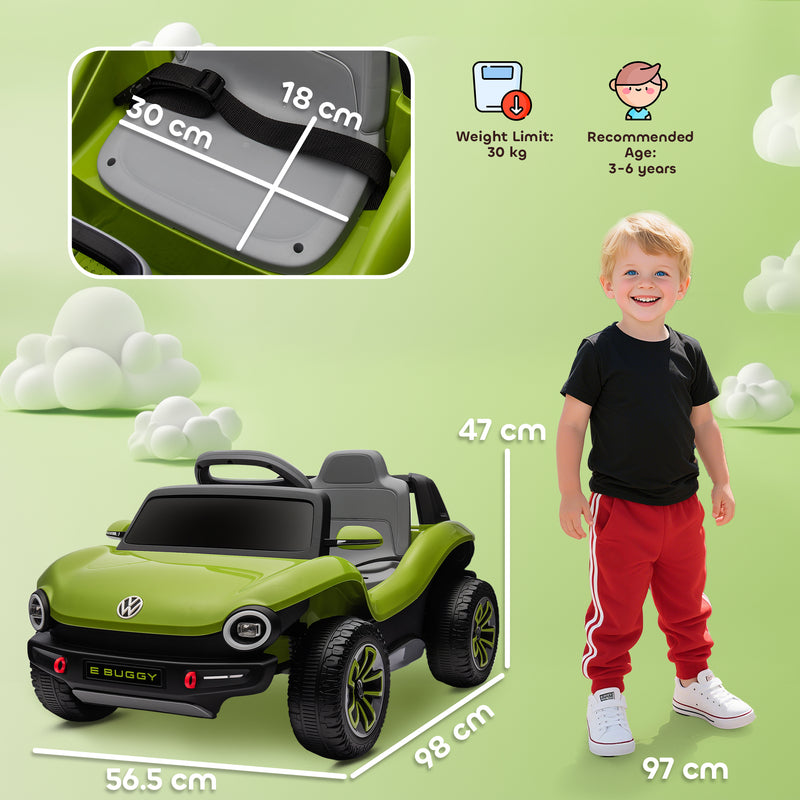 AIYAPLAY Volkswagen Licensed Kids Electric Car w/ Remote, Suspension, Green