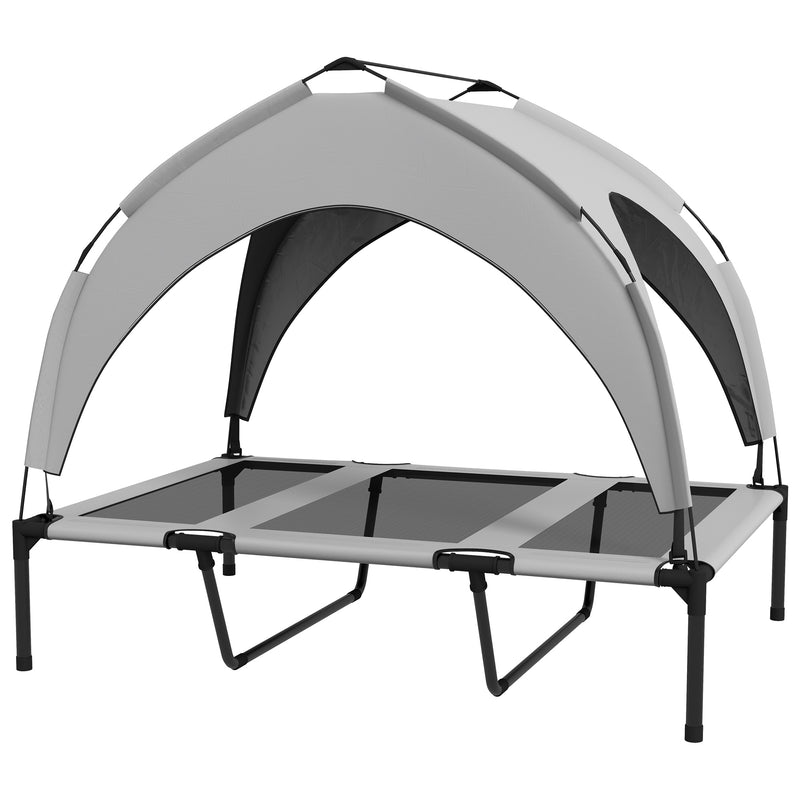 PawHut Cooling Raised Dog Bed w/ Breathable Mesh, Light Grey