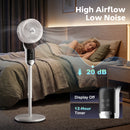 HOMCOM 20 DB Standing Fan For Bedroom, Pedestal Fan With Oscillating