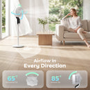 HOMCOM 20 DB Standing Fan For Bedroom, Pedestal Fan With Oscillating