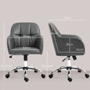 HOMCOM Computer Grey Desk Chair With PU Leather, Swivel Wheels