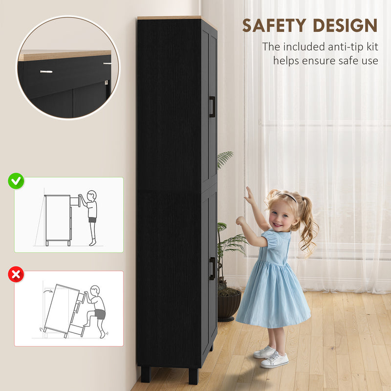 HOMCOM Modern Kitchen Cupboard Storage Cabinet with 4 Shelves