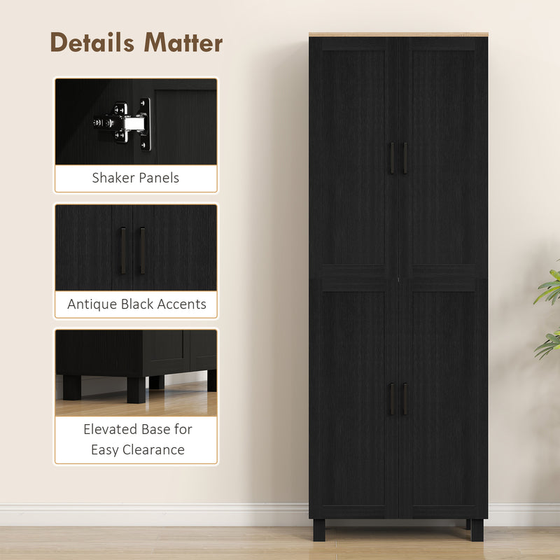 HOMCOM Modern Kitchen Cupboard Storage Cabinet with 4 Shelves
