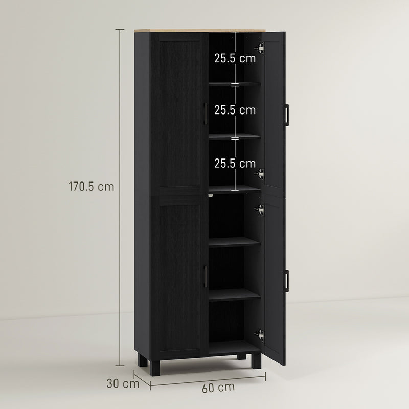 HOMCOM Modern Kitchen Cupboard Storage Cabinet with 4 Shelves