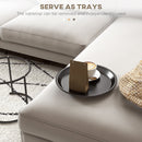 HOMCOM Nesting Tables Set of 2, End Table with Removable Tabletop Tray Black