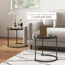 HOMCOM Nesting Tables Set of 2, End Table with Removable Tabletop Tray Black