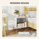 HOMCOM Bedside Drawers Modern Bedside Cabinet With Drawer And Handle, White