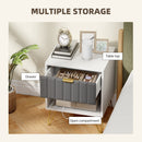 HOMCOM Bedside Drawers Modern Bedside Cabinet With Drawer And Handle, White
