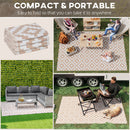 Outsunny 274 X 182 Cm Reversible Outdoor RV Rug Floor Mat, Coffee And White