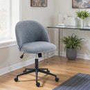HOMCOM Desk Chair, Fluffy Swivel Office Chair For Makeup Vanity, Grey