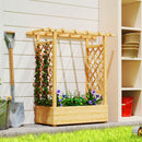 Outsunny Raised Bed for Garden with Trellis, Natural