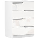 HOMCOM 4 Drawer Chest Of Drawers For Bedroom, 60 X 40 X 85cm, White