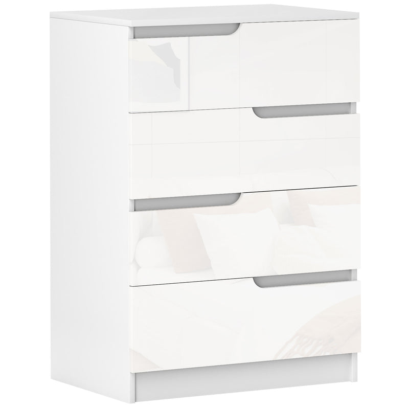 HOMCOM 4 Drawer Chest Of Drawers For Bedroom, 60 X 40 X 85cm, White